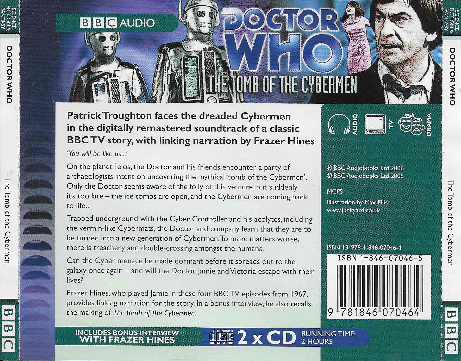 Picture of ISBN 1-856-07046-5 Doctor Who - The tomb of the Cybermen by artist Kit Peddler / Gerry Davis from the BBC records and Tapes library